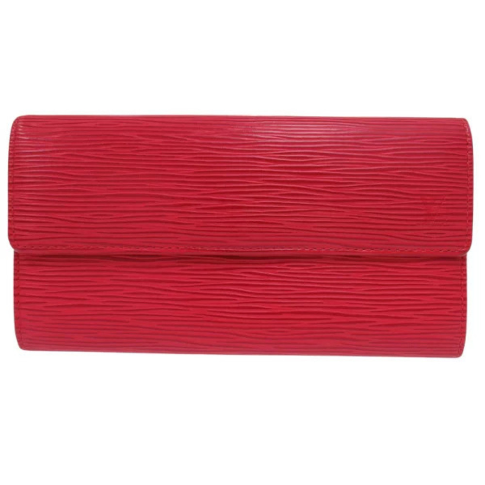 Louis Vuitton Portefeuille Portemonnaie Credit Epi Castilian Red Long Wallet LV